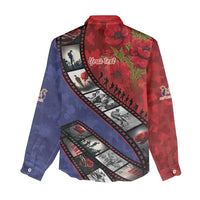 Personalised ANZAC Spirit 1915-2026 Filmstrip Tribute Women Casual Shirt Lest We Forget 25 April LT9 - Polynesian Pride
