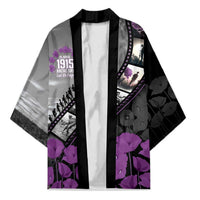 Personalised Remembering ANZAC Lest We Forget Kimono Vintage Film Frame Memorial Purple Poppy