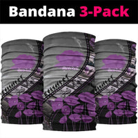Personalised Remembering ANZAC Lest We Forget Neck Gaiter Vintage Film Frame Memorial Purple Poppy