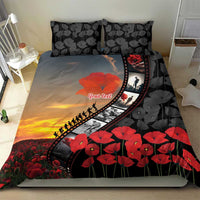 Personalised Remembering ANZAC Lest We Forget Bedding Set Vintage Film Frame Memorial Red Poppy