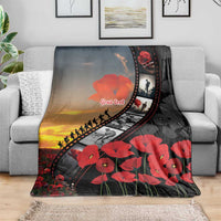 Personalised Remembering ANZAC Lest We Forget Blanket Vintage Film Frame Memorial Red Poppy
