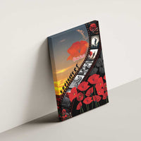 Personalised Remembering ANZAC Lest We Forget Canvas Wall Art Vintage Film Frame Memorial Red Poppy