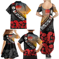 Personalised Remembering ANZAC Lest We Forget Family Matching Summer Maxi Dress and Hawaiian Shirt Vintage Film Frame Memorial Red Poppy LT9 - Polynesian Pride