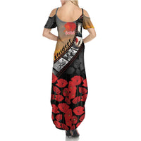 Personalised Remembering ANZAC Lest We Forget Family Matching Summer Maxi Dress and Hawaiian Shirt Vintage Film Frame Memorial Red Poppy LT9 - Polynesian Pride