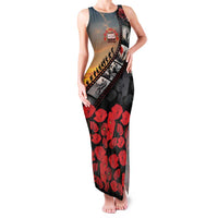 Personalised Remembering ANZAC Lest We Forget Family Matching Tank Maxi Dress and Hawaiian Shirt Vintage Film Frame Memorial Red Poppy LT9 Mom's Dress Red - Polynesian Pride