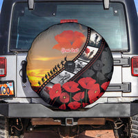 Personalised Remembering ANZAC Lest We Forget Spare Tire Cover Vintage Film Frame Memorial Red Poppy