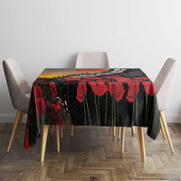 Personalised Remembering ANZAC Lest We Forget Tablecloth Vintage Film Frame Memorial Red Poppy