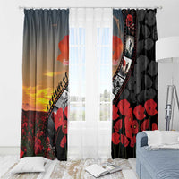 Personalised Remembering ANZAC Lest We Forget Window Curtain Vintage Film Frame Memorial Red Poppy