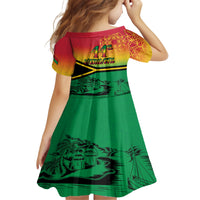 Hapi 44th Indipendens Dei Vanuatu Family Matching Tank Maxi Dress and Hawaiian Shirt Yumi 1980 with Vanuatuan Beach Landscape LT9 - Polynesian Pride