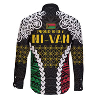 Halo Vanuatu Pride Family Matching Off The Shoulder Long Sleeve Dress and Hawaiian Shirt Vanuatuan Sand Drawing Pattern