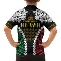 Halo Vanuatu Pride Family Matching Short Sleeve Bodycon Dress and Hawaiian Shirt Vanuatuan Sand Drawing Pattern