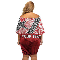 Malo e lelei Tonga Family Matching Off Shoulder Short Dress and Hawaiian Shirt Ngatu Tokelau Feletoa Fata Traditional Polynesian Pattern LT9 - Polynesian Pride