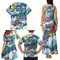 Hawaii Santa Skeleton Surfing Personalized Family Matching Tank Maxi Dress and Hawaiian Shirt Mele Kalikimaka i Iulai! LT9 - Polynesian Pride