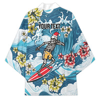 Hawaii Santa Skeleton Surfing Personalized Kimono Mele Kalikimaka i Iulai! LT9 - Polynesian Pride