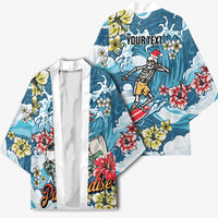 Hawaii Santa Skeleton Surfing Personalized Kimono Mele Kalikimaka i Iulai! LT9 - Polynesian Pride