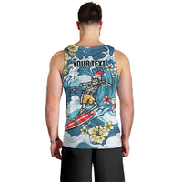 Hawaii Santa Skeleton Surfing Personalized Men Tank Top Mele Kalikimaka i Iulai!