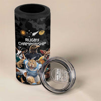 Custom Rugby Southern Hemisphere 4 in 1 Can Cooler Tumbler Argentina AUNZ South Africa Mascot Black LT9 - Polynesian Pride