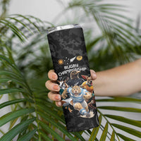 Custom Rugby Southern Hemisphere Skinny Tumbler Argentina AUNZ South Africa Mascot Black LT9 - Polynesian Pride