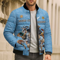 Custom Rugby Southern Hemisphere Bomber Puffer Jacket Argentina AUNZ South Africa Mascot Blue - Polynesian Pride