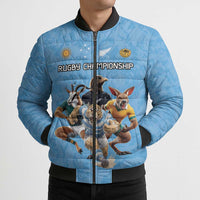 Custom Rugby Southern Hemisphere Bomber Puffer Jacket Argentina AUNZ South Africa Mascot Blue - Polynesian Pride