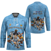 Custom Rugby Southern Hemisphere Hockey Jersey Argentina AUNZ South Africa Mascot Blue - Polynesian Pride