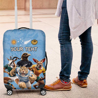 Custom Rugby Southern Hemisphere Luggage Cover Argentina AUNZ South Africa Mascot Blue - Polynesian Pride