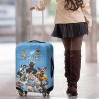 Custom Rugby Southern Hemisphere Luggage Cover Argentina AUNZ South Africa Mascot Blue - Polynesian Pride