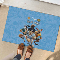 Custom Rugby Southern Hemisphere Rubber Doormat Argentina AUNZ South Africa Mascot Blue - Polynesian Pride