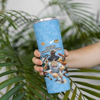 Custom Rugby Southern Hemisphere Skinny Tumbler Argentina AUNZ South Africa Mascot Blue LT9 - Polynesian Pride