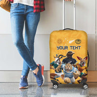 Custom Rugby Southern Hemisphere Luggage Cover Argentina AUNZ South Africa Mascot Gold - Polynesian Pride