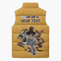 Custom Rugby Southern Hemisphere Sleeveless Puffer Jacket Argentina AUNZ South Africa Mascot Gold - Polynesian Pride