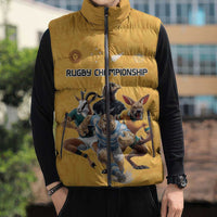 Custom Rugby Southern Hemisphere Sleeveless Puffer Jacket Argentina AUNZ South Africa Mascot Gold - Polynesian Pride
