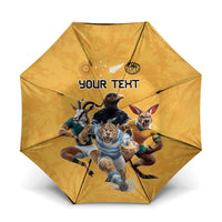Custom Rugby Southern Hemisphere Umbrella Argentina AUNZ South Africa Mascot Gold - Polynesian Pride