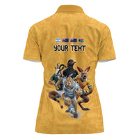 Custom Rugby Southern Hemisphere Women Polo Shirt Argentina AUNZ South Africa Mascot Gold LT9 - Polynesian Pride