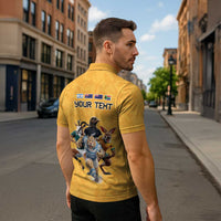 Custom Rugby Southern Hemisphere Zipper Polo Shirt Argentina AUNZ South Africa Mascot Gold LT9 - Polynesian Pride