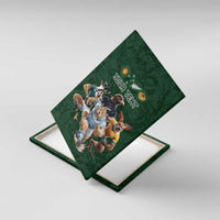 Custom Rugby Southern Hemisphere Canvas Wall Art Argentina AUNZ South Africa Mascot Green - Polynesian Pride