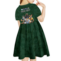 Custom Rugby Southern Hemisphere Kid Short Sleeve Dress Argentina AUNZ South Africa Mascot Green - Polynesian Pride