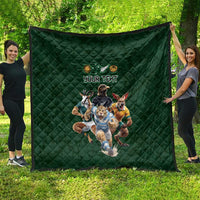 Custom Rugby Southern Hemisphere Quilt Argentina AUNZ South Africa Mascot Green - Polynesian Pride