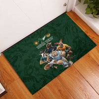 Custom Rugby Southern Hemisphere Rubber Doormat Argentina AUNZ South Africa Mascot Green - Polynesian Pride