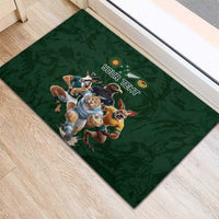 Custom Rugby Southern Hemisphere Rubber Doormat Argentina AUNZ South Africa Mascot Green - Polynesian Pride