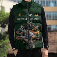 Custom Rugby Southern Hemisphere Sleeveless Puffer Jacket Argentina AUNZ South Africa Mascot Green - Polynesian Pride