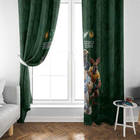 Custom Rugby Southern Hemisphere Window Curtain Argentina AUNZ South Africa Mascot Green - Polynesian Pride