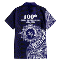 Tonga Queen Salote College 100th Years Family Matching Off Shoulder Short Dress and Hawaiian Shirt Est 1926 Tongan Ngatu Tapa LT9 - Polynesian Pride