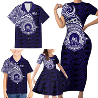 Tonga Queen Salote College 100th Years Family Matching Short Sleeve Bodycon Dress and Hawaiian Shirt Est 1926 Tongan Ngatu Tapa LT9 - Polynesian Pride