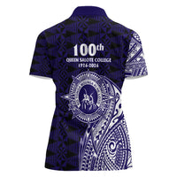 Tonga Queen Salote College 100th Years Women Polo Shirt Est 1926 Tongan Ngatu Tapa LT9 - Polynesian Pride