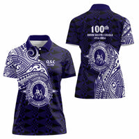 Tonga Queen Salote College 100th Years Women Polo Shirt Est 1926 Tongan Ngatu Tapa LT9 - Polynesian Pride
