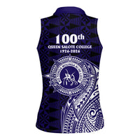Tonga Queen Salote College 100th Years Women Sleeveless Polo Shirt Est 1926 Tongan Ngatu Tapa LT9 - Polynesian Pride