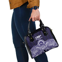Tonga Queen Salote College 100th Years Shoulder Handbag Blue Tonga Kupesi Uniquely Pacific Art LT9 - Polynesian Pride
