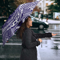 Tonga Queen Salote College 100th Years Umbrella Blue Tonga Kupesi Uniquely Pacific Art - Polynesian Pride