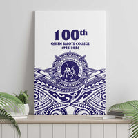 Tonga Queen Salote College 100th Years Canvas Wall Art White Tonga Kupesi Uniquely Pacific Art LT9 - Polynesian Pride